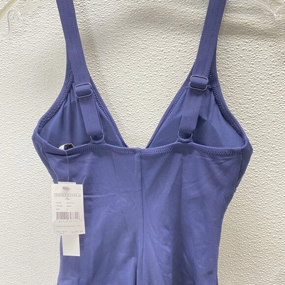 Robin Piccone Ava Knit One-Piece Swimsuit • Size 2 • Navy • Front Tie - Picture 2 of 8